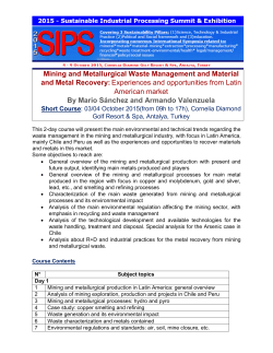 Mining and Metallurgical Waste Management and Material and