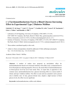 (&minus;)-Tarchonanthuslactone Exerts a Blood Glucose