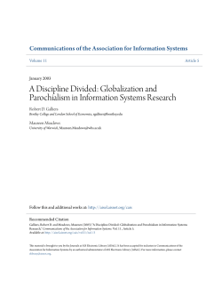 A Discipline Divided: Globalization and Parochialism in Information