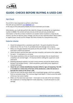 GUIDE: CHECKS BEFORE BUYING A USED CAR