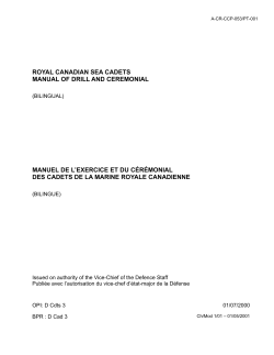 royal canadian sea cadets manual of drill and ceremonial manuel