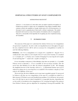 SIMPLICIAL STRUCTURES OF KNOT COMPLEMENTS