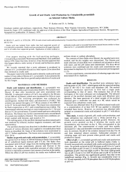 Growth of and Oxalic Acid Production by Cristulariella pyramidalis