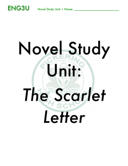 ENG3U TSL Novel Study Unit