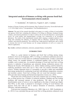 Integrated analysis of biomass co-firing with gaseous fossil fuel