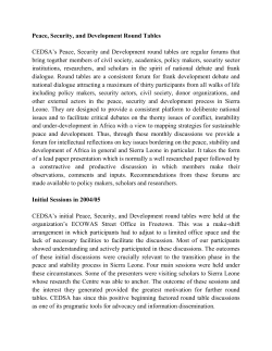CEDSA`s Peace, Security, and Development Round Table