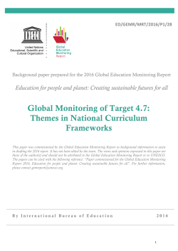 Global monitoring of target 4.7: themes in national