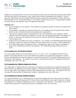 guide to tax exemptions - PCG Public Partnerships