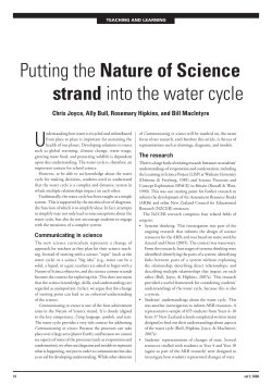 Putting the Nature of Science strand into the water cycle