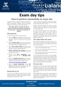 Exam day tips