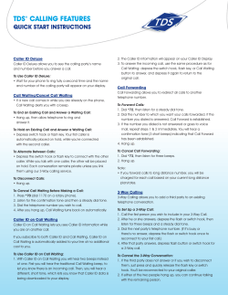 tds&reg; calling features