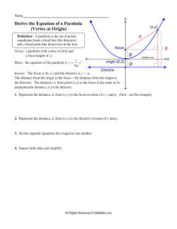 Derive the Equation of a Parabola