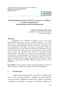 The Ideological Crisis of DH Lawrence in &ldquo;Odour