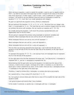 Equations: Combining Like Terms Transcript