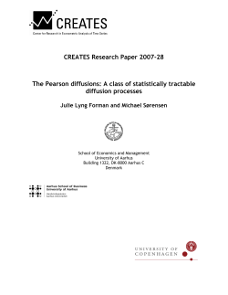 CREATES Research Paper 2007-28 The Pearson diffusions: A class