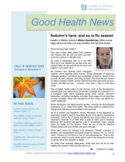 Good Health News - Health in Motion Rehabilitation
