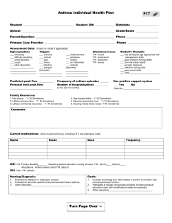 Asthma Individual Health Plan - Minnesota Department of Health