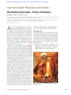Arab and Muslim Physicians and Scholars