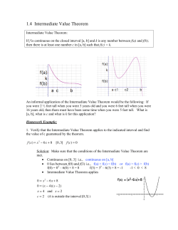 1.4 Intermediate Value Theorem 2010