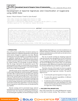 Development of Spectral Signatures and Classification of