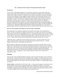 Sexual Assault or Misconduct Information Guide - UPJ