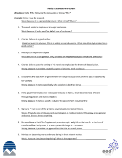 Thesis Statement Worksheet