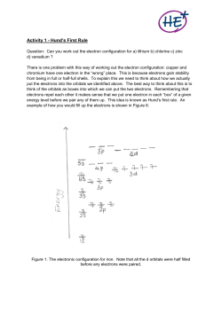 Activity 1 - Hund`s First Rule