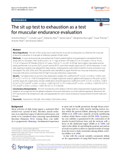 The sit up test to exhaustion as a test for muscular endurance