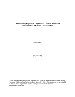 Motivators to Accept Expatriate Assignments