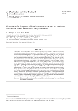 Oxidation-reduction potential in saline water reverse