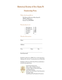 Membership Form - Historical Society of New Santa Fe