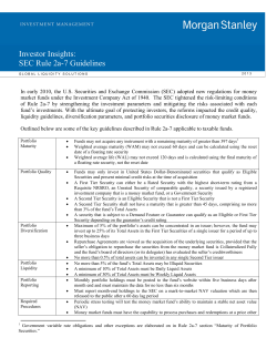 Investor Insights: SEC Rule 2a-7 Guidelines