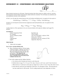 experiment 10 &ndash; endothermic and exothermic