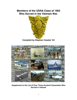Members of the USNA Class of 1963 Who Served in the Vietnam War.