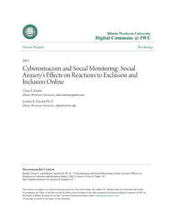 Cyberostracism and Social Monitoring: Social Anxiety`s Effects on