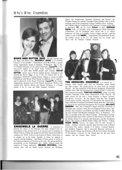 Who`s Who: Ensembles - International Double Reed Society