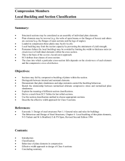 Compression Members Local Buckling and Section Classification