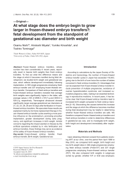 At what stage does the embryo begin to grow larger in frozen