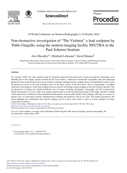 Non-destructive Investigation of &ldquo;The Violinist&rdquo; a Lead Sculpture by