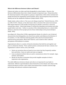 What is the Difference between Culture and Climate? Climate and