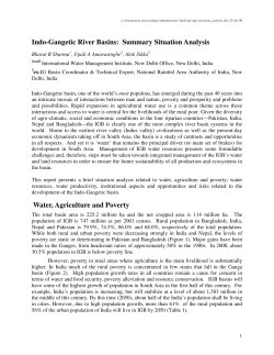 Indo-Gangetic River Basins - Water, food and livelihoods in River