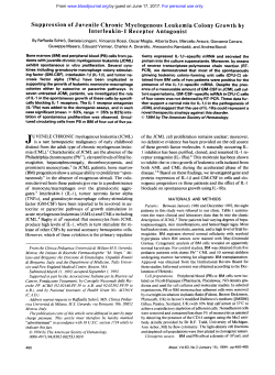 Suppression of Juvenile Chronic Myelogenous Leukemia Colony