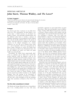 John Snow, Thomas Wakley, and The Lancet