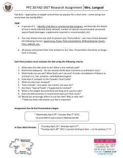 FAD Diet Research_2015 - PPZ 3O Health for Life Overview