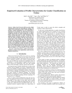 Empirical Evaluation of Profile Characteristics for Gender