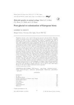 Post-glacial re-colonization of European biota