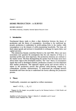 HOME PRODUCTION- A SURVEY Neoclassical theory tends to