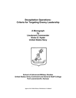 Decapitation Operations: Criteria for Targeting Enemy