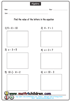 Algebra Finding the value of the equation