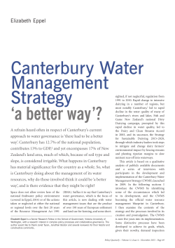 Canterbury Water Management Strategy `a better way`?